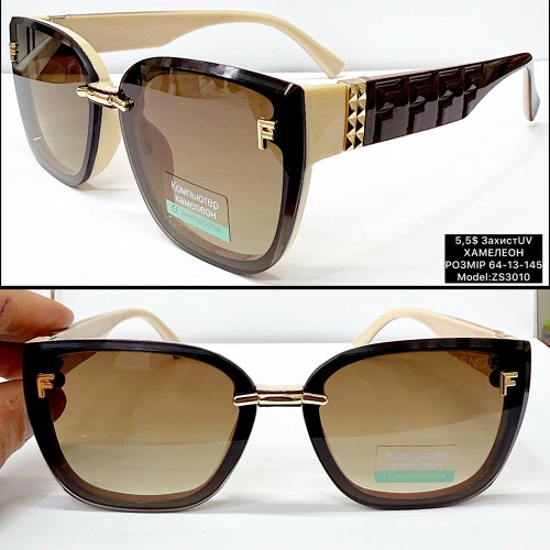 0023 Жіночі (ZS3010) Захист UV400 розмір 64-13-145 «хамелеон»